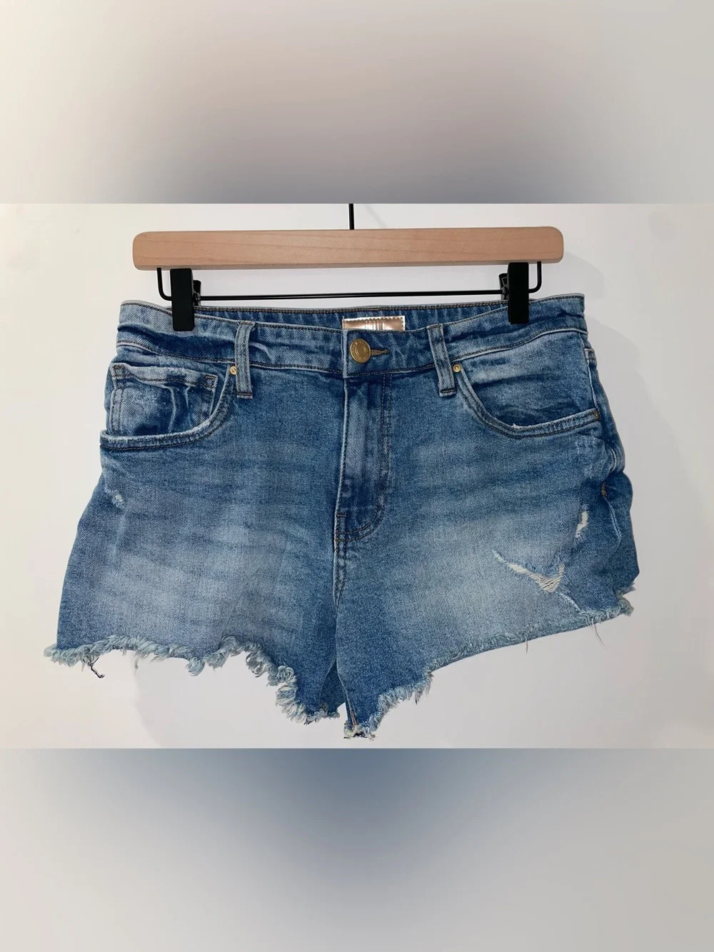 Kut From the Kloth Jane High Rise Short | Size 4 | Frayed Hem Distressed Shorts